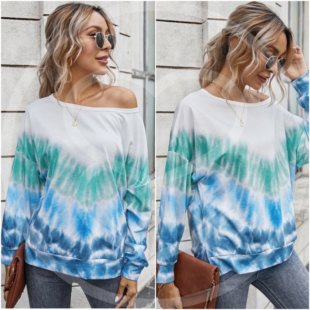 Comfy tie dye long sleeve top - GREY MIX - Picture 2 of 5